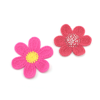 Motif floral en laine de 11 cm avec perles et perles de verre, patchs au crochet, accessoires élégants pour sacs de vêtements