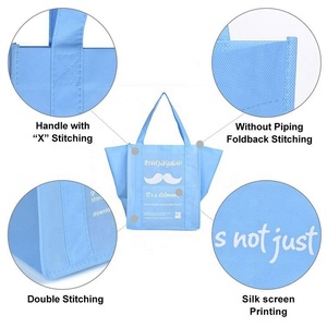 Bolsas de compras de supermercado reutilizables no tejidas personalizables Bolsa con logotipo y patrón de letras - Product Image 4