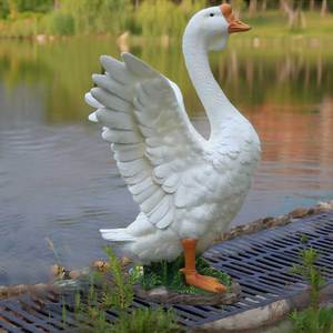 Espacio público Landmark Furniture Abstract Cartoon Goose FRP Escultura Tamaño único Áreas de Salón al aire libre Adornos estéticos Estatuas - Product Image 4