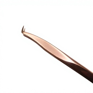 Pinzas Profesionales para Pestañas de Acero Inoxidable de Precisión, con Dientes Suaves, Antimagnéticas, con Logotipo Personalizado, Acabado en Oro Rosa, Clásicas - Product Image 3