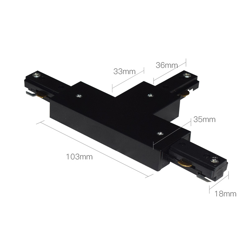 Connecteur en forme de T-noir-surface