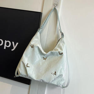 Bolso de hombro de poliéster con cierre de cremallera de cuero PU de gran capacidad, informal, a la moda, con diseño de mariposa, para mujer - Product Image 6