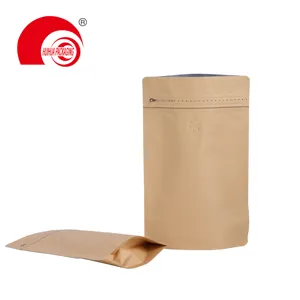 HUIHUA Brown Kraft Paper Coffee Bean Bolsa 4oz 8oz 16oz 32oz Stand Up Pouch Coffee Packaging Doypack With Valve