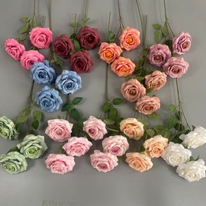 Fabric Diamond Rose Artificial <b>Flowers</b> Single Branch High Simulation <b>Silk</b> <b>Flower</b> Wedding Home Decor Outdoor Props - Product Image 3