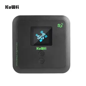 KuWFi router 5g wifi dual band, router 5g wifi dual band 2.5Gbps baterai 6000mAh hotspot ponsel wifi 5g untuk perjalanan