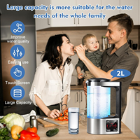 Pureflow Maßgeschneidertes Logo 2L 2000 PPB Elektrischer Desktop-Glas-SPE Ultra Wasserstoffreicher Wasserkrug für Haushalt, Heiß und Kalt