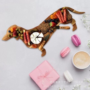Bandeja de madera con forma de Dachshund, plato de madera maciza para frutas y queso, plato decorativo creativo para cocina y comedor - Product Image 2