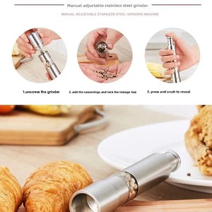 Salt and <b>Pepper</b> Set Original Pump Grind <b>Pepper</b> Mill Thumb Press for Peppercorns Sea Salt - Product Image 3