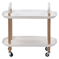 Chariot de cuisine en métal à 2 niveaux avec paniers rotatifs pour le rangement et le service des aliments