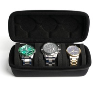 Fournisseur en gros de boîtes à montres en EVA, 3 emplacements, durables, portables, étuis de présentation de montres en EVA, étuis de transport en EVA, étanches en EVA