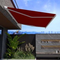 Auvent électrique à cassette intégrale rétractable pour terrasses, fenêtres, auvents extérieurs, protection UV, gris
