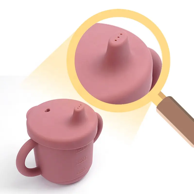 OEM Custom Leakproof No Spill Bpa Free Toddler Training Drinking Cups Weighted Silicone Feeding Straw Sippy Cup For Baby