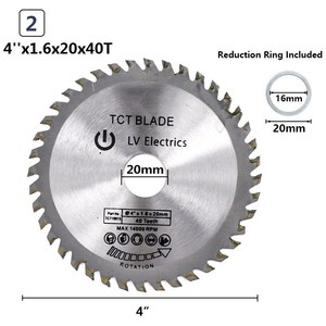 Lame de scie à <span class=keywords><strong>bois</strong></span> TCT 4 pouces x1.8x20x30T/40T disque de coupe circulaire multifonctionnel <span class=keywords><strong>pour</strong></span> couper les outils de coupe du <span class=keywords><strong>bois</strong></span> - Product Image 6