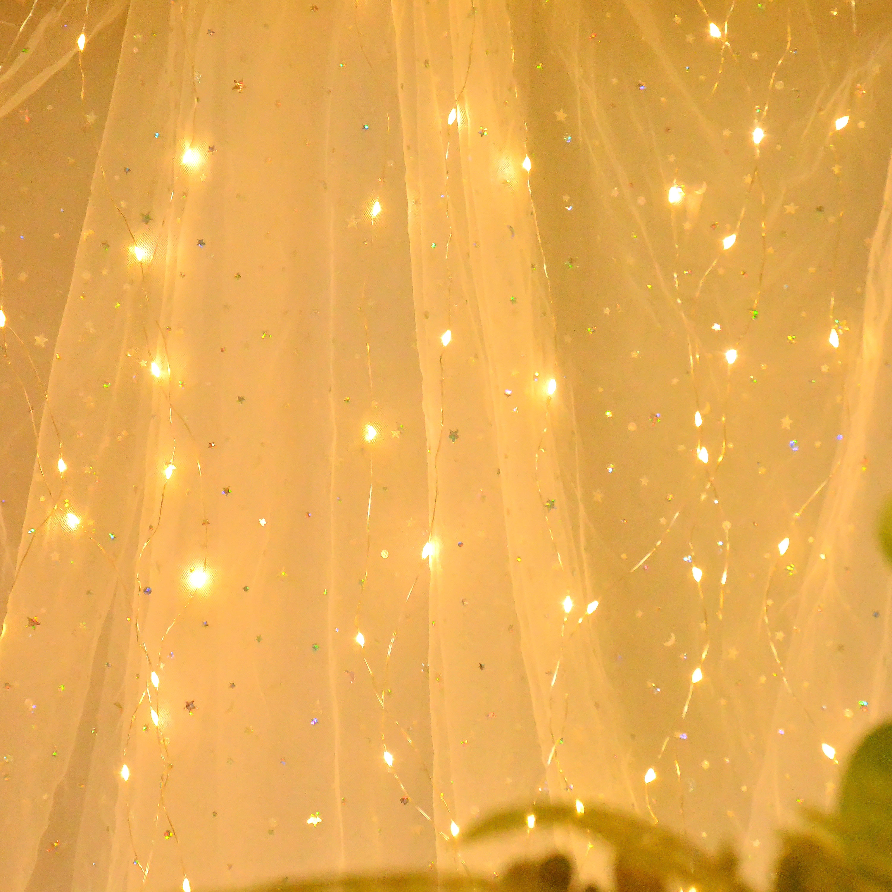 Kingyi 3x3M LED Curtain Garland Light - USB Remote Control Christmas Decorations