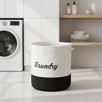Panier à linge rond en toile pour la maison, organisateur de vêtements et panier à linge sale – En stock, vente en gros