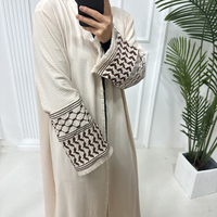 Ramadan Keffieh Abaya Kimono Palestinien Broderie Tassel Musulman Ouvert Abaya Femmes Dubaï Islam Hijab Robe Caftan Cardigan Robe