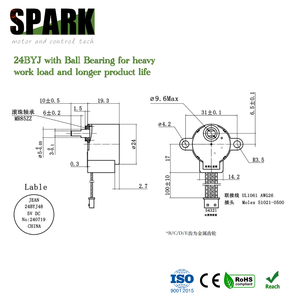 <span class=keywords><strong>Moteur</strong></span> <span class=keywords><strong>pas</strong></span> <span class=keywords><strong>à</strong></span> <span class=keywords><strong>pas</strong></span> <span class=keywords><strong>unipolaire</strong></span> <span class=keywords><strong>à</strong></span> engrenages PM 5VDC 24BYJ48 avec engrenages métalliques et roulement <span class=keywords><strong>à</strong></span> billes pour le contrôle des vannes/la réfrigération/le CVC - Product Image 4