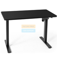 Bureau de jeu informatique électrique intelligent à moteur unique moderne, cadre blanc avec hauteur réglable, table de bureau