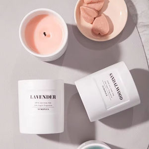 Envase de Lujo para Fragancias, Decoración Personalizada con Logotipo, Recipiente Único Nórdico para Velas, Frasco de Cerámica Blanco para Velas Aromáticas - Product Image 4