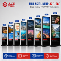 Layar LCD ACEVISION untuk Iklan Digital, Kios Signage Digital untuk Promosi di Pusat Perbelanjaan