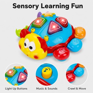 Jouet musical <span class=keywords><strong>tortue</strong></span> rampante <span class=keywords><strong>lumineuse</strong></span>, jouet sensoriel éducatif interactif pour bébé, OEM - Product Image 4