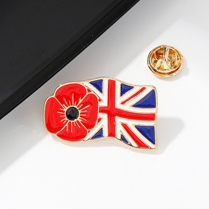 Broche drapeau coquelicot rouge épinglette créative en émail drapeau du Royaume-Uni - Product Image 3