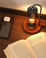 Lampe chauffe-bougie électrique à hauteur réglable avec 2 lampes incluses, minuterie et variateur d'intensité pour bougies en pot