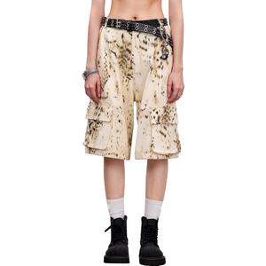 Shorts Bermuda para Hombre, al por Mayor, de Alta Calidad, 100% Algodón, Diseño Personalizado con Estampado de Leopardo, Bolsillos Cargo, Corte Recto y Holgado - Product Image 1