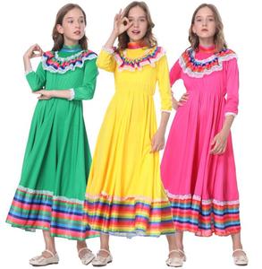 Ecowalson - Vestido Mexicano de Alta Calidad para Niñas Pequeñas, Disfraz de Fiesta de Cumpleaños, Halloween, Falda de Baile Flamenco Mexicano para Niñas - Product Image 2