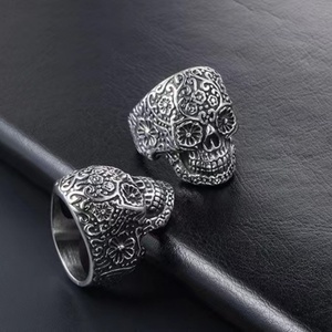 Wholesale 316L Stainless Steel Hip Hop <b>Ring</b> Goth Viking <b>Titanium</b> Skull <b>Ring</b> Waterproof Designer Fashion Men's Engagement Copper - Product Image 5