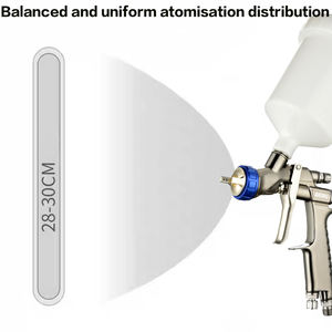 Premium in acciaio inox 1.3mm HVLP auto pistola a spruzzo d'aria 600ml gravità tazza di alimentazione OEM personalizzabile per atomizzazione Fine uniforme - Product Image 4