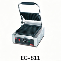 Grill panini électrique commercial antiadhésif à plaque unique en acier inoxydable, plaque de pression plate pour sandwichs