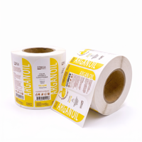 Label Stiker Botol Kemasan Sampo Sabun Mandi Vinyl Putih Tahan Air Kustom, Gulungan Label Perekat Sendiri untuk Produk Kimia Harian