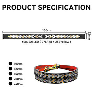 ไฟเตือน LED สำหรับกระบะท้ายรถบรรทุก 12V ขนาด 100/120/240 ซม. รูปทรงลูกศร กันน้ำ ใช้ได้กับรถกระบะทุกประเภท ความสว่าง 1200 ลูเมนส์ - Product Image 4