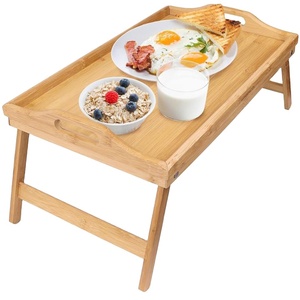 Folding <strong>Table</strong> <strong>Bed</strong> Desk Bamboo Notebook Computer <strong>Table</strong> Moveable Solid Wood Thickened <strong>Table</strong> - Product Image 1