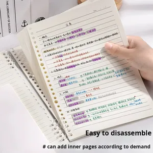High Aesthetic Large A5 Diary Notebook for High School College Students Fresh Detachable Loose Leaf Grid Blank <b>Journal</b> Optimized - Product Image 6