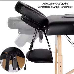 Lit de massage de beauté portable pliable à prix avantageux, style moderne, lit en bois réglable pour les soins du visage, les salons de beauté - Product Image 3