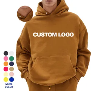 High quality heavy vintage wash 600 gsm pullover heavyweight combed organic cotton fleece oversized plain custom men's hoodies