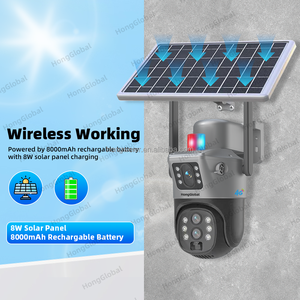 Hongglobal 6MP mạng 4G 10x Zoom không dây năng lượng mặt trời surveil máy ảnh V380 <span class=keywords><strong>Pro</strong></span> 3 ống kính an ninh ngoài trời cctv 4G Sim Thẻ năng lượng mặt trời máy ảnh - Product Image 4