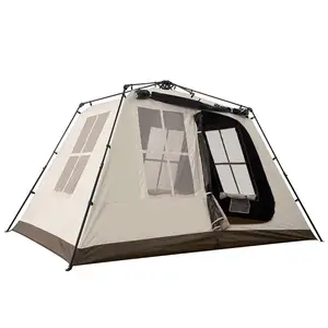 自动帐篷户外野营两室一厅大门厅自带三色氛围灯屋脊帐篷
