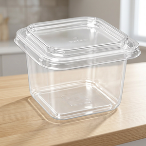 Crystal-clear <b>PET</b> <b>PET</b> SQ Container, 32 OZ / 940 ML Capacity, 115×115 Range - Wholesale <b>PET</b> SQ Containers for deli meal prep, sal - Product Image 1