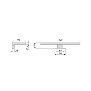 Tecnoplastiche 300 mm lucido cromato LED specchietto da bagno Virgo IP44 retroilluminato specchio 5149111 EMUCA per uso decorativo - Product Image 2