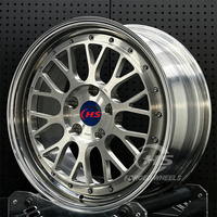 عجلات مصنوعة حسب الطلب مقاس 18 و19 و20 بوصة من قطعتين بحواف مصقولة ومفرشاة لسيارات BMW M3 وM4 وأودي RS4 وألفارد ونيسان GT-R وبورش 911