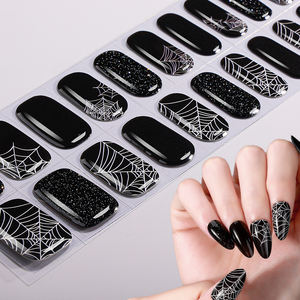 Tiras de <span class=keywords><strong>Uñas</strong></span> de Gel Semicuradas con Diseño Festivo de Halloween y Día de Todos los Santos 2025, Requieren Curado con Lámpara UV, 20 Puntas - Product Image 5