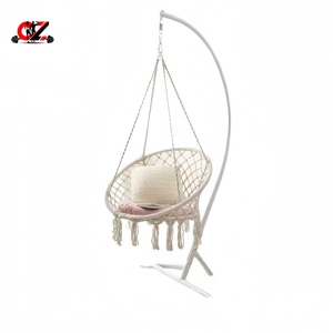 Hamaca Decorativa de Lujo Estilo Nórdico Moderno CZFIT, Silla Colgante de Cuerda de Algodón Trenzada, Hamacas Grandes y Cómodas para Decoración del Hogar - Product Image 1