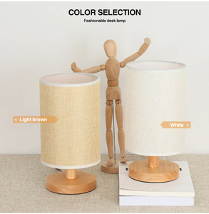 Hiện Đại USB Đèn Bàn Với Vải Gỗ Bảng Sắt Cơ Thể Điện Ánh Sáng Ban Đêm Bóng Cho Phòng Ngủ Văn Phòng Phòng Ăn - Product Image 4