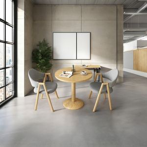 现代家庭或酒店餐厅会议室餐厅使用木质圆桌和两把椅子套装 - Product Image 2