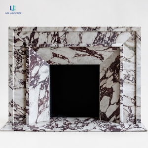 <span class=keywords><strong>Cheminée</strong></span> en <span class=keywords><strong>marbre</strong></span> violet Luca Natural Calacatta Viola |   Kit de revêtement en breccia violet royal poli <span class=keywords><strong>pour</strong></span> villa moderne et hôtel, taille personnalisée - Product Image 1