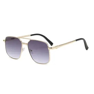 2024 New Multicolor Men's Outdoor Driving Sunglasses Double Beam Square Metal UV400