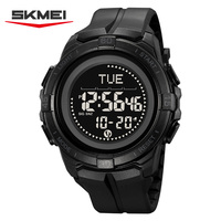 SKMEI 2564 Herren Outdoor Sport Digitaluhr Alarm Wasserdicht Harz-Zifferblatt Multifunktions-Kompass Kalorien- und Kilometerdatenspeicherung